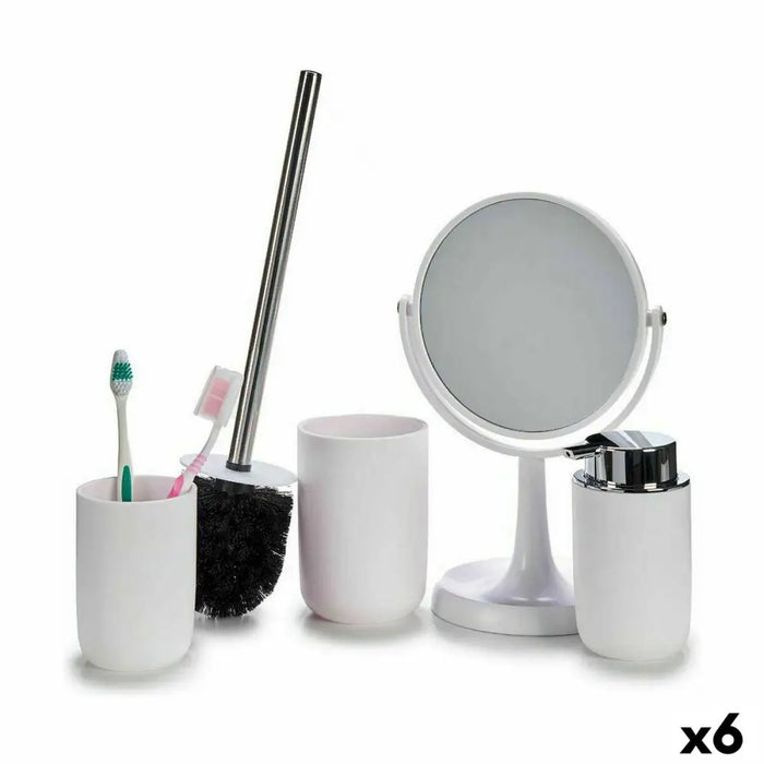 Bath Set Berilo White polypropylene 16,5 x 29,5 x 17 cm 4 Pieces (6 Units) - Баня<<<Дом Градина<<<BigBuy&&&Аксесоари и
