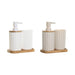 Bath Set DKD Home Decor White Beige Bamboo polystyrene 16 x 9 x 18 cm 3 Pieces (2 Units) - Баня<<<Дом