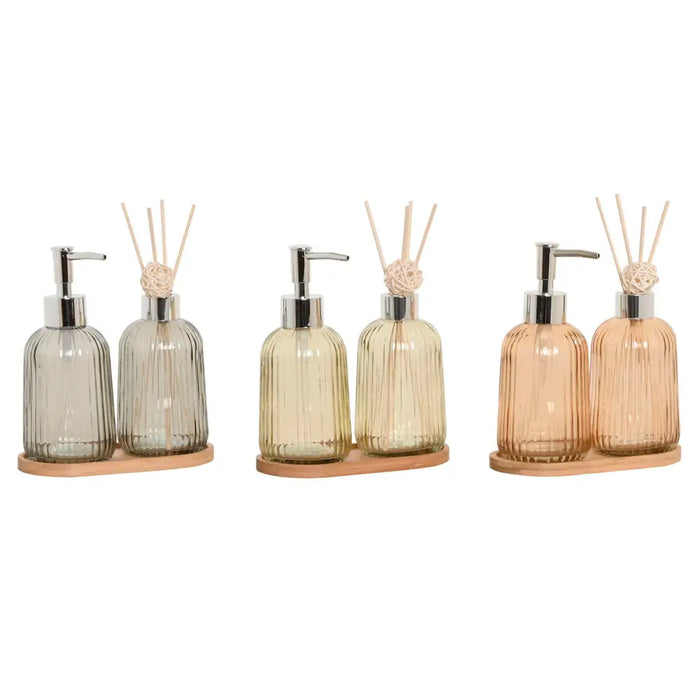 Bath Set Home ESPRIT Grey Orange Amber Bamboo Crystal 3 Pieces - Баня<<<Дом Градина<<<BigBuy&&&Аксесоари и
