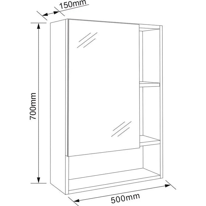 BATHROOM CABINET WITH MIRROR INTER CERAMIC AMELIA - Мебели<<<Мебели и огледала за баня<<<Баня<<<Praktiker&&&Мебели за