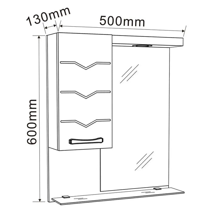 BATHROOM CABINET WITH MIRROR INTER CERAMIC MALAKA - Мебели<<<Мебели и огледала за баня<<<Баня<<<Praktiker