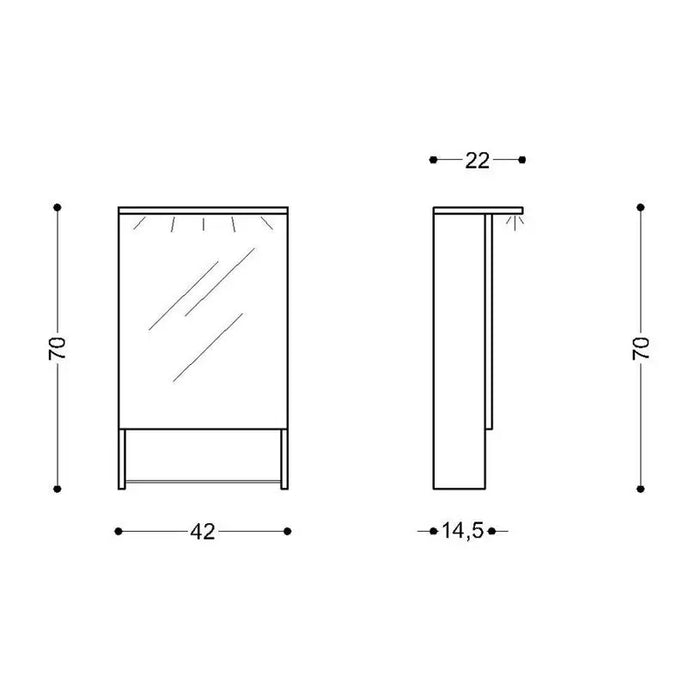 BATHROOM CABINET WITH MIRROR TINA HEIGHT - Мебели<<<Мебели и огледала за баня<<<Баня<<<Praktiker&&&Мебели за