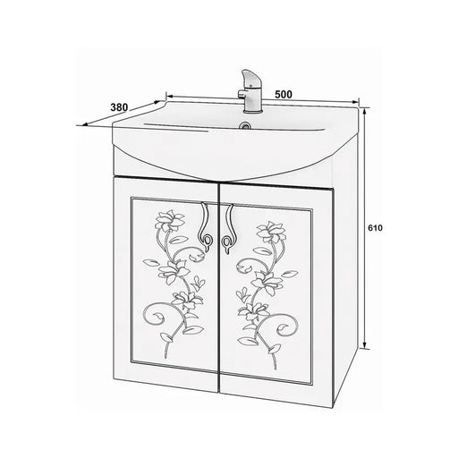 BATHROOM CABINET WITH WASHBASIN GERA COLORS 50 - Мебели<<<Мебели и огледала за баня<<<Баня<<<Praktiker