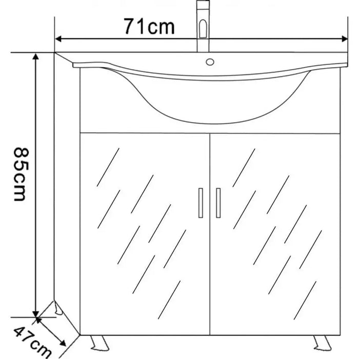 BATHROOM CABINET WITH WASHBASIN INTER CERAMIC ELMIRA - Мебели<<<Мебели и огледала за баня<<<Баня<<<Praktiker&&&Мебели