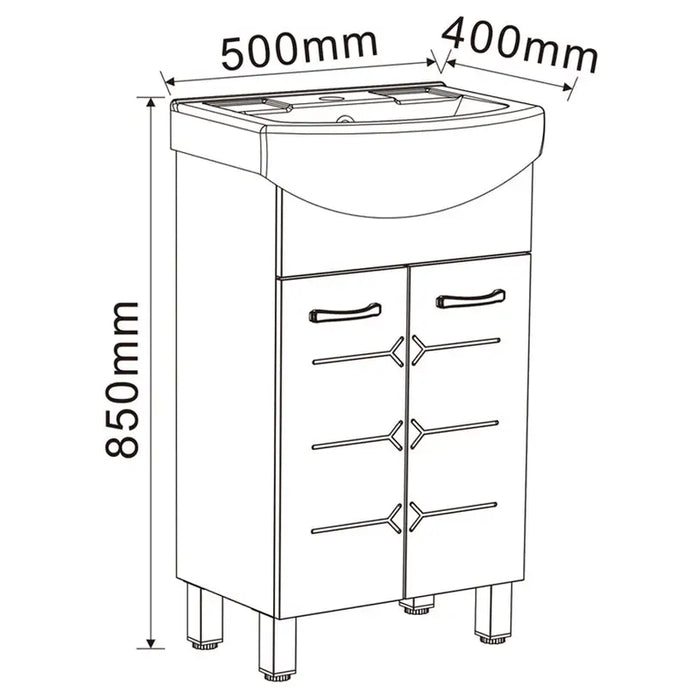 BATHROOM CABINET WITH WASHBASIN INTER CERAMIC MALAKA - Мебели<<<Мебели и огледала за баня<<<Баня<<<Praktiker