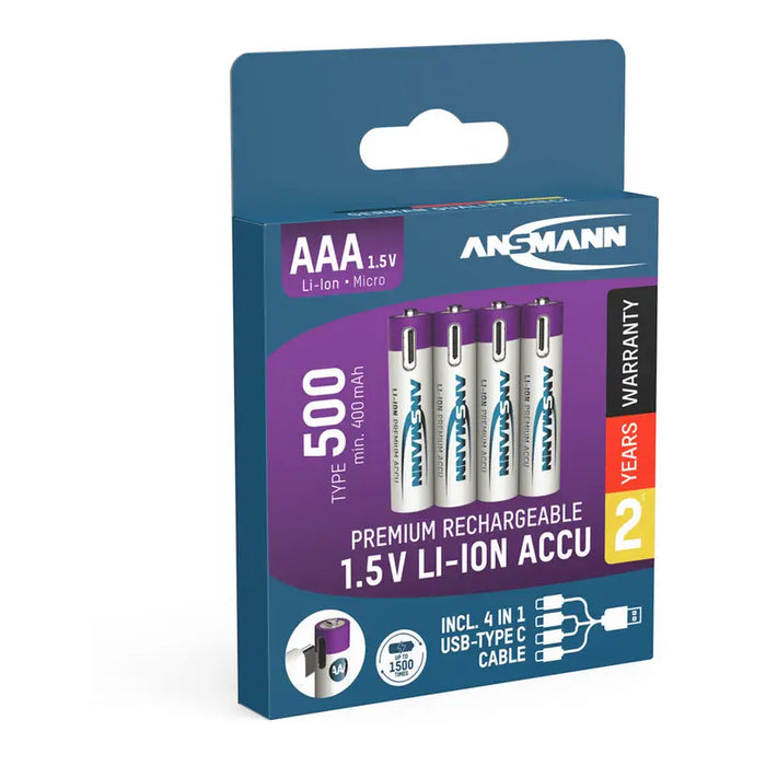 BATTERIES ANSMANN 5378 500MAH USB-C - Батерии<<<Батерии и фенери<<<Осветление<<<Praktiker&&&Батерии и зарядни<<<Дом и