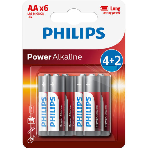 BATTERIES PHILIPS POWERLIFE AA LR6P6BP/10 - Батерии<<<Батерии и фенери<<<Осветление<<<Praktiker&&&Батерии и зарядни
