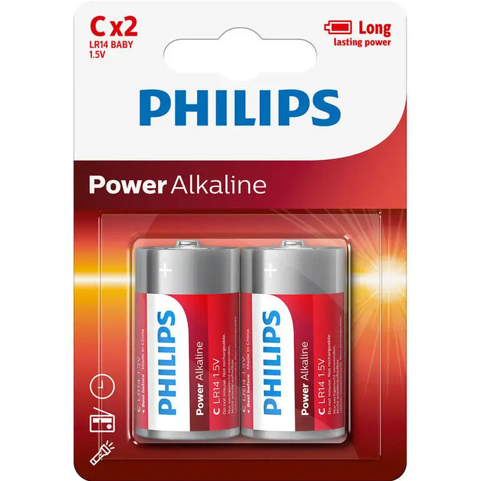 BATTERIES PHILIPS POWERLIFE C LR14P2B/10 - Батерии<<<Батерии и фенери<<<Осветление<<<Praktiker&&&Батерии и зарядни