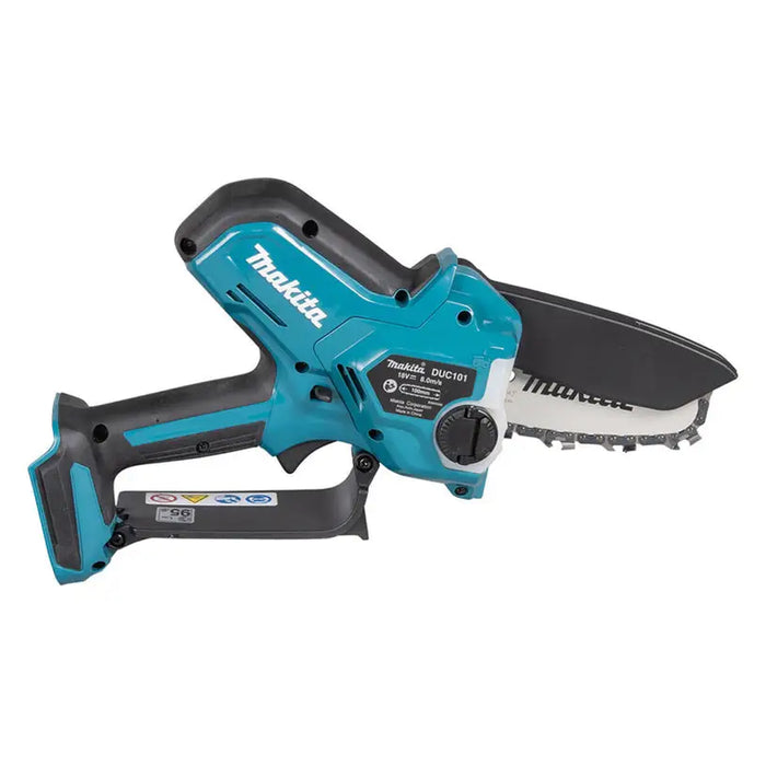 BATTERY BRUSHLESS MINI CHAIN SAW MAKITA DUC101Z 18 V BAR LENGTH 10.00 cm WITHOUT BATTERY AND CHARGER BAR LENGTH 10.00