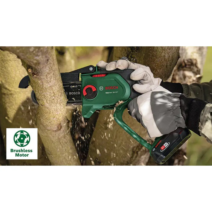BATTERY BRUSHLESS MINI SAW BOSCH EASYCHAIN 18V-15-7 BAR LENGTH 15.00 cm WITHOUT BATTERY AND CHARGER BAR LENGTH 15.00 cm