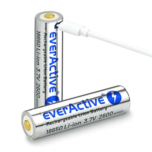 Battery everActive 18650 3.7V Li-ion 2600mAh micro USB with protection BOX - Rechargeable batteriesBAL-AKM<<<batteries