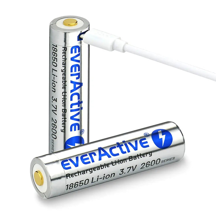 Battery everActive 18650 3.7V Li-ion 2600mAh micro USB with protection BOX - Rechargeable batteriesBAL-AKM<<<batteries