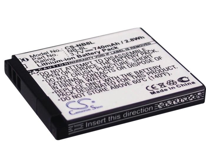 Battery for camera CANON PowerShot A3000 NB8L LiIon 3.7V 740mAh CAMERON SINO - Батерии за фотоапарати и