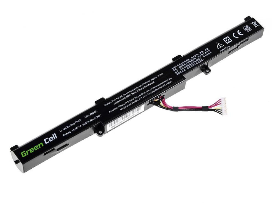 Battery for laptop GREEN CELL Asus A41-X550E F550 F750 K550 K750 R510 R750 X550 X750 14.4V 2200mAh - Батерии за