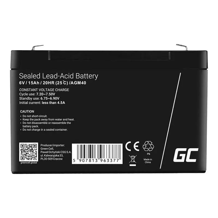 Battery for Uninterruptible Power Supply System UPS Green Cell AGM40 14000 mAh 6 V - Batteries<<<Rechargeable