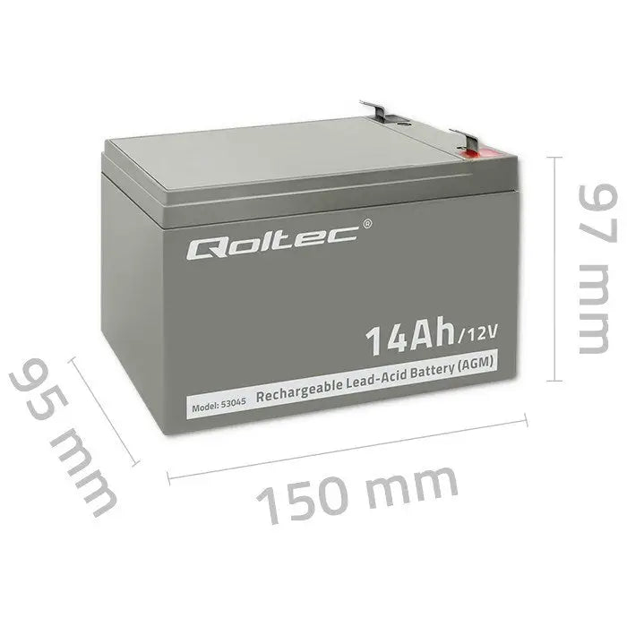 Battery for Uninterruptible Power Supply System UPS Qoltec 53045 14000 mAh 12 V - BatteriesZSI-AKU<<<Emergency power