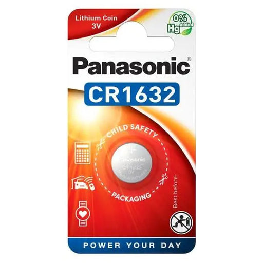 Battery lithium CR1632 3V PANASONIC 1 pc. blister /price for 1 pc./ - Батерии<<<Батерии и зарядни