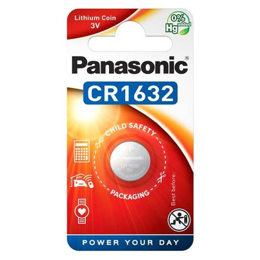 Battery lithium CR1632 3V PANASONIC 1 pc. blister /price for 1 pc./ - Батерии<<<Батерии и зарядни