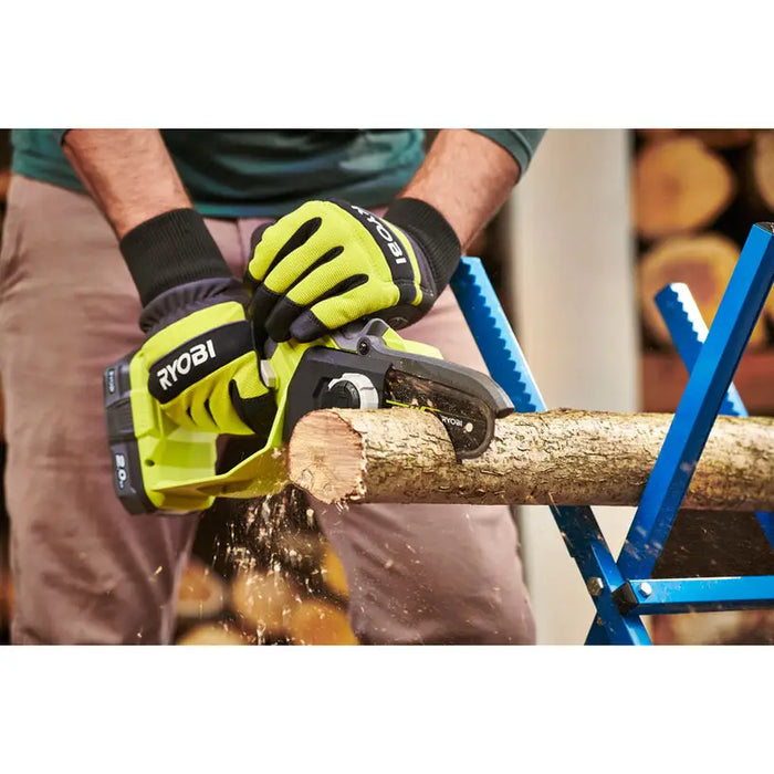 BATTERY MINI CHAIN SAW RYOBI RY18PSX10A-0 18 V BAR LENGTH 10.00 cm WITHOUT BATTERY AND CHARGER BAR LENGTH 10.00 cm