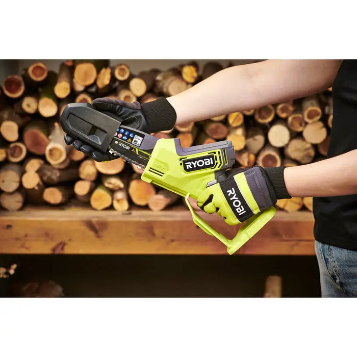 BATTERY MINI CHAIN SAW RYOBI RY18PSX10A-0 18 V BAR LENGTH 10.00 cm WITHOUT BATTERY AND CHARGER BAR LENGTH 10.00 cm
