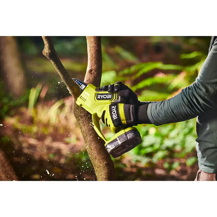 BATTERY MINI CHAIN SAW RYOBI RY18PSX10A-0 18 V BAR LENGTH 10.00 cm WITHOUT BATTERY AND CHARGER BAR LENGTH 10.00 cm