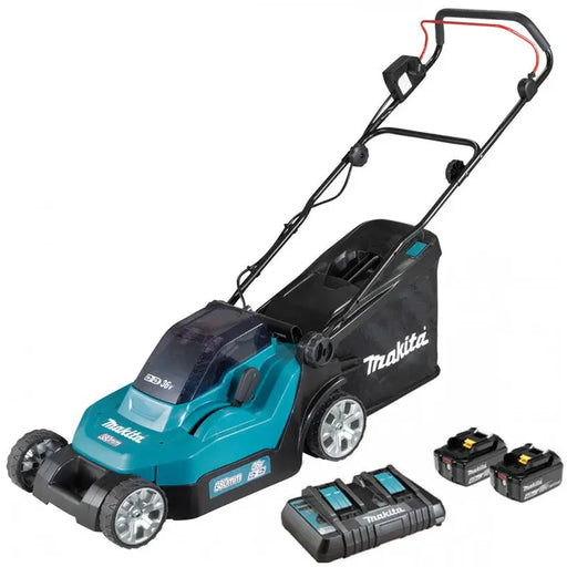 BATTERY MOWER MAKITA DLM382PT2 36 V MOWING WIDTH 38.00 cm NUMBER OF BATTERIES 2 5.00 Ah - Електрически
