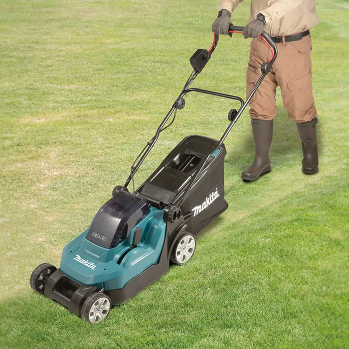 BATTERY MOWER MAKITA DLM382PT2 36 V MOWING WIDTH 38.00 cm NUMBER OF BATTERIES 2 5.00 Ah - Електрически