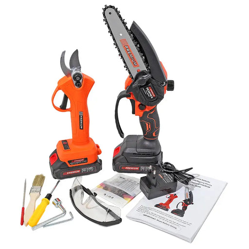 BATTERY SET MINI SAW AND VINE SCISSORS PREMIUM 21 V NUMBER OF BATTERIES 2 2.00 Ah BAR LENGTH 15.00 cm - Акумулаторни