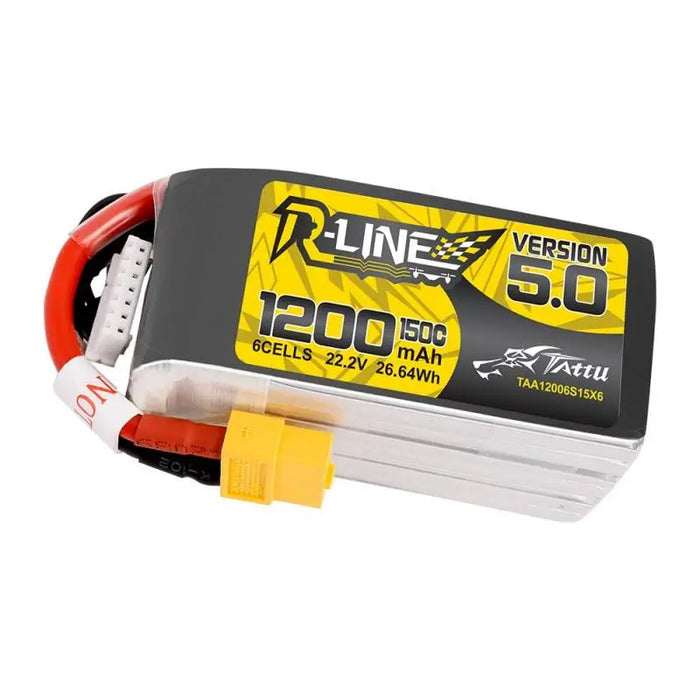 Battery Tattu R-Line 5.0 1200mAh 22.2V 150C 6S1P XT60 - Lithium and NiMH<<<Batteries<<<RC models<<<InnproXML