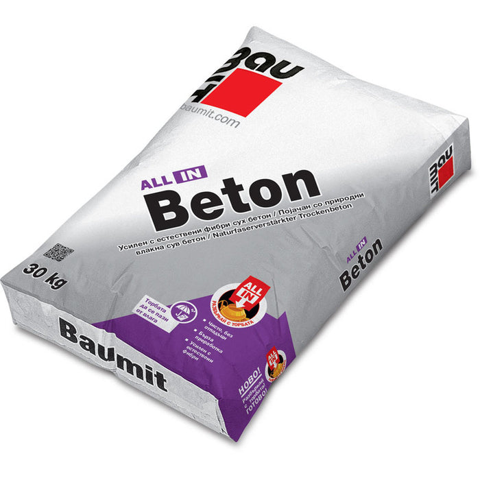 DRY CONCRETE REINFORCED WITH NATURAL FIBERS BAUMIT ALL IN BETON