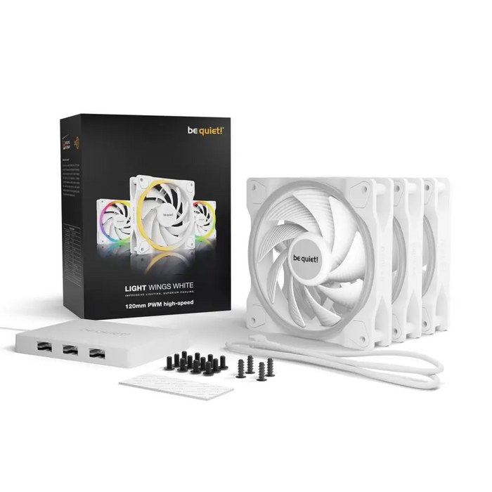 be quiet! Light Wings White | 120mm PWM high-speed Triple-Pack Computer case Fan 12 cm 3 pc(s) - Cooling