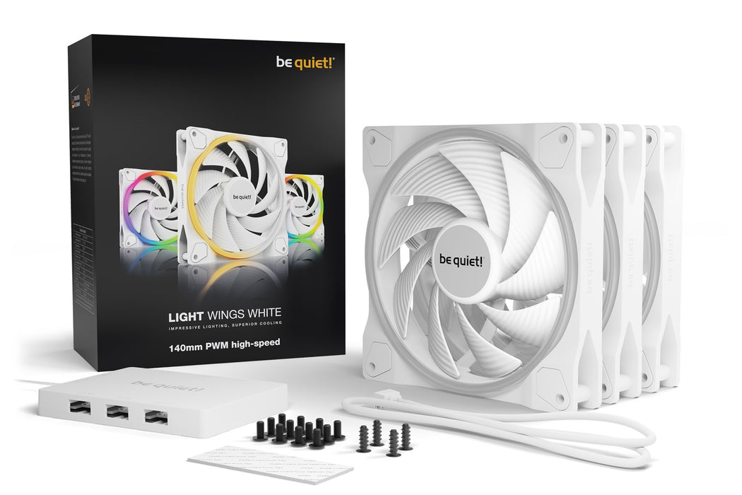 be quiet! Light Wings White | 140mm PWM high-speed Triple-Pack Computer case Fan 14 cm 3 pc(s)