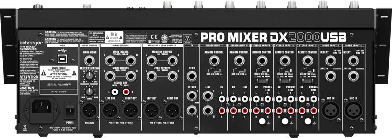 Behringer DX2000USB - professional 7-Channel DJ Mixer with INFINIUM 'Contact-Free' VCA Crossfader and USB/Audio Interface