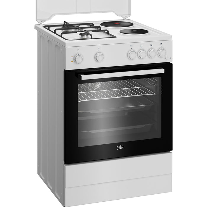 Combined stove BEKO FBE 64010 WDN/GAS A, 2 GAS AND 2 ELECTRIC, IGNITION BUTTON