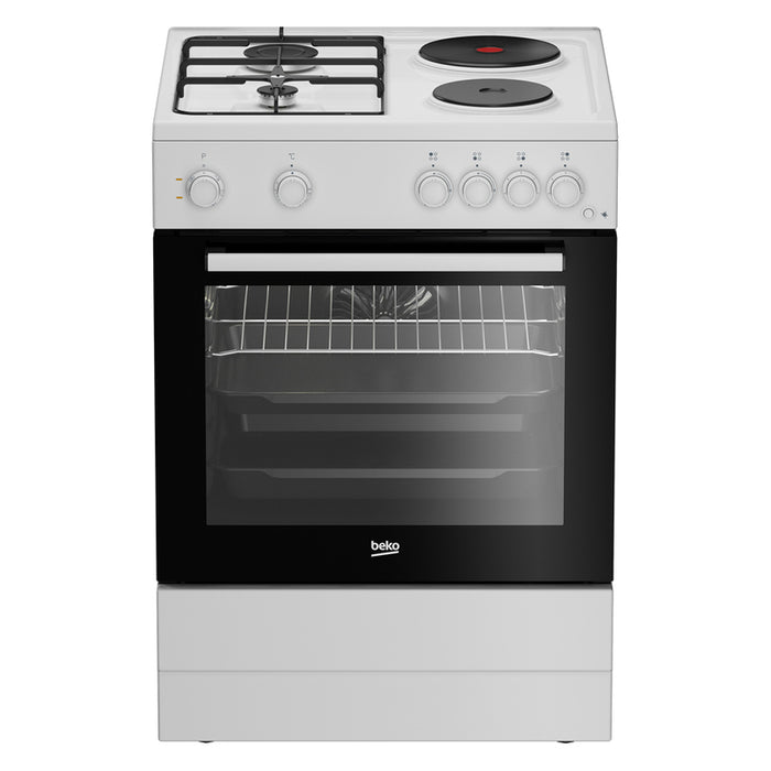 Combined stove BEKO FBE 64010 WDN/GAS A, 2 GAS AND 2 ELECTRIC, IGNITION BUTTON