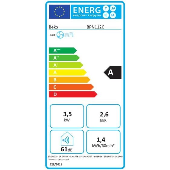 Beko BPN112C mobile air conditioner and dehumidifier