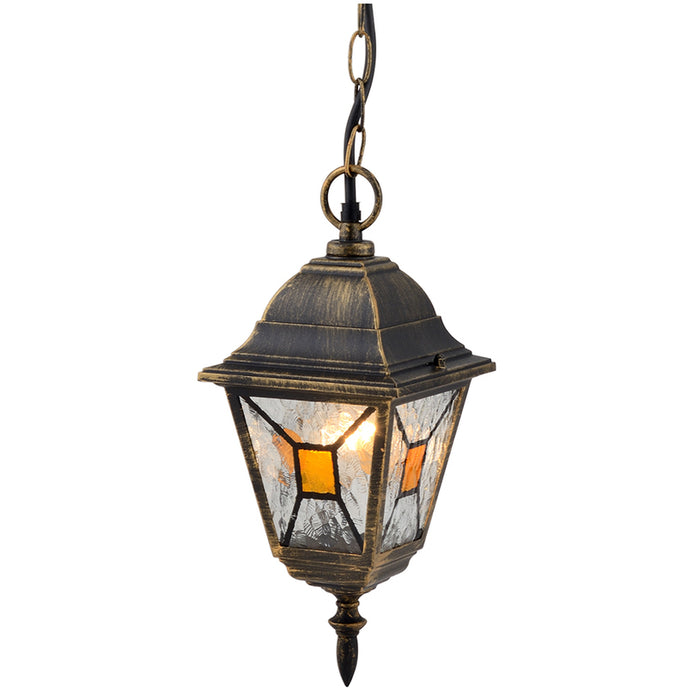 GARDEN HANGING LANTERN 60W E27 IP44 GOLD PATINA BELIGHT