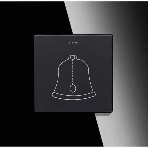BELL BUTTON FRAME GLASS BLACK LUXON - Ключове и контакти<<<Електроматериали<<<Praktiker&&&Ключове и