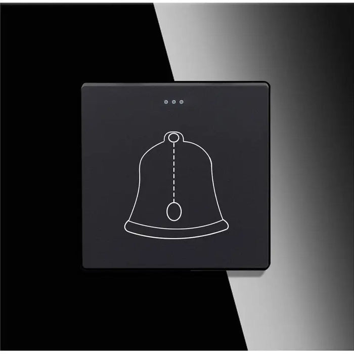 BELL BUTTON FRAME GLASS BLACK LUXON - Ключове и контакти<<<Електроматериали<<<Praktiker&&&Ключове и