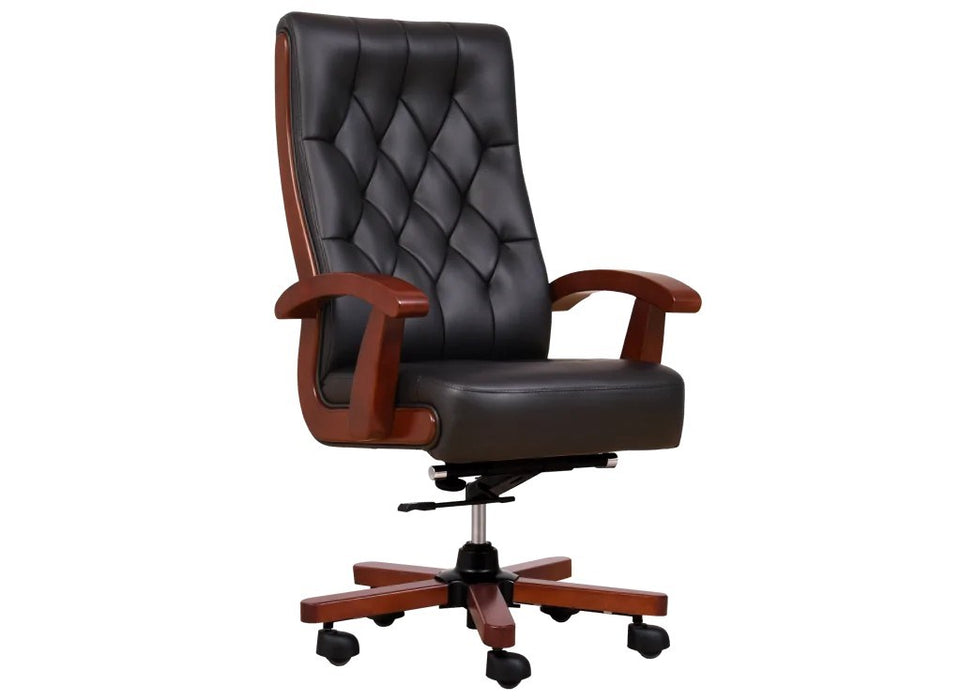 CONSUL leather armchair black