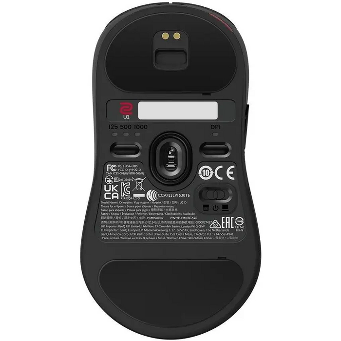 BenQ ZOWIE U2 Wireless Mouse For Esports Size M 60g up to 1000 Hz up to 3200 DPI Symmetrical design Inward-curved