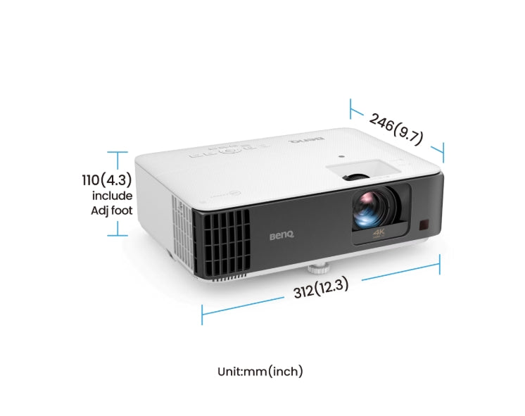 BenQ TK700ST DLP, 4K UHD (3840x2160), HDR, Ultra-fast 4ms, 10K:1, 3000 AL, 1.2x Zoom, Keystone 2D, Console Gaming, 2xHDMI, USB, RS232, Speaker 5W, eARC, Dolby Atmos, Audio out, 28dB (Eco)
