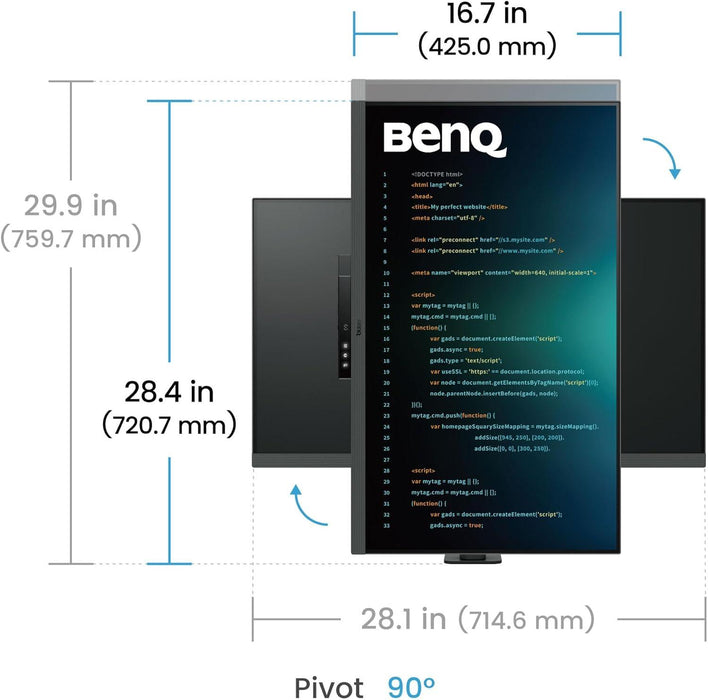BenQ RD320UA Programming Monitor, 31.5", Ergo Stand