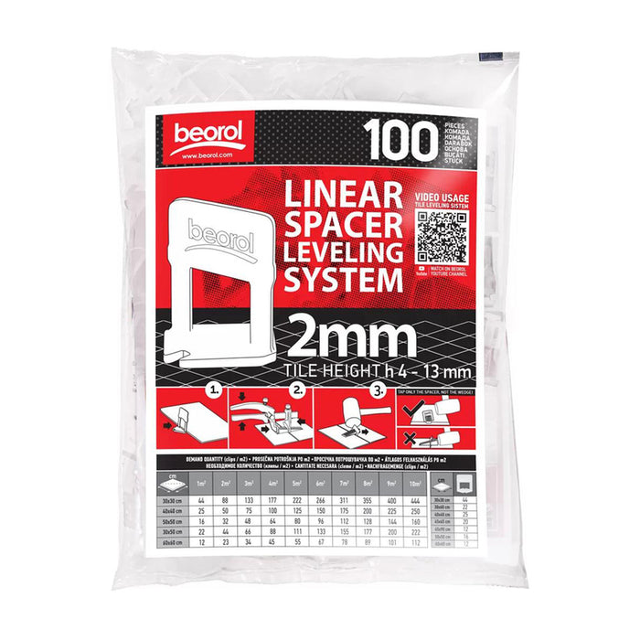 BEOROL TILE LEVELING FIXER 2 MM 100 PCS