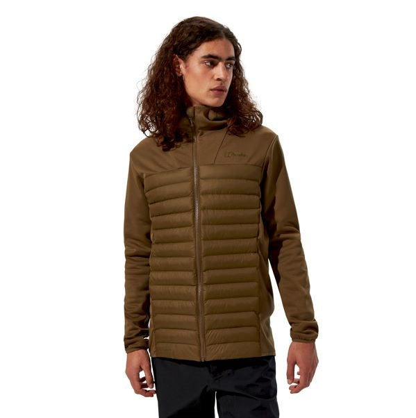 Men's Berghaus Vaskye Hooded Hybrid Jacket size L brown