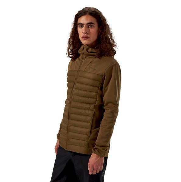 Men's Berghaus Vaskye Hooded Hybrid Jacket size L brown