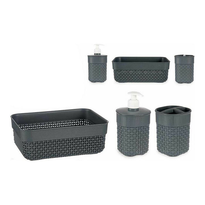 Bath Set Berilo Anthracite Plastic