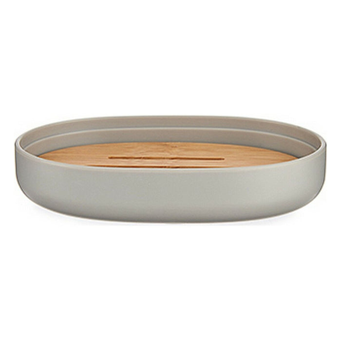 Soap dish Berilo Brown Grey Bamboo polypropylene 9,5 x 2,5 x 13 cm 13 x 2,5 x 9,5 cm (6 Units)