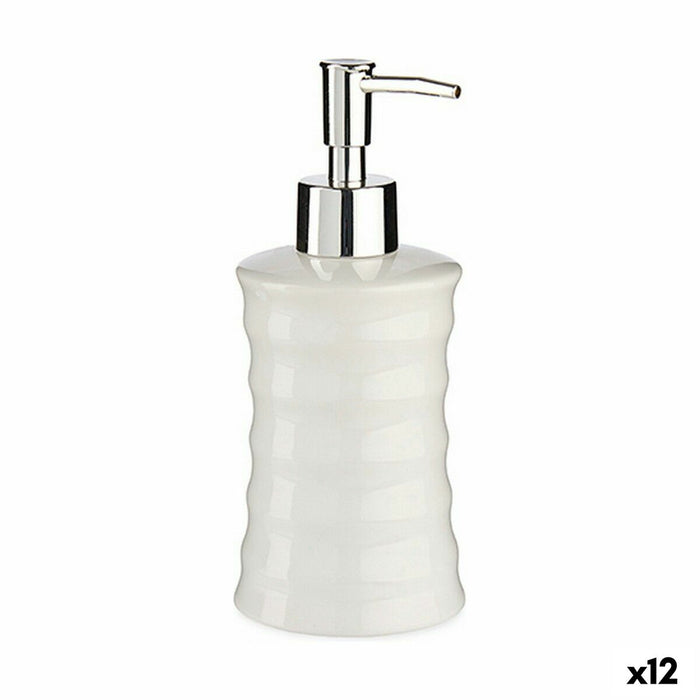 Soap Dispenser Berilo White Metal Ceramic Waves 260 ml (12 Units)