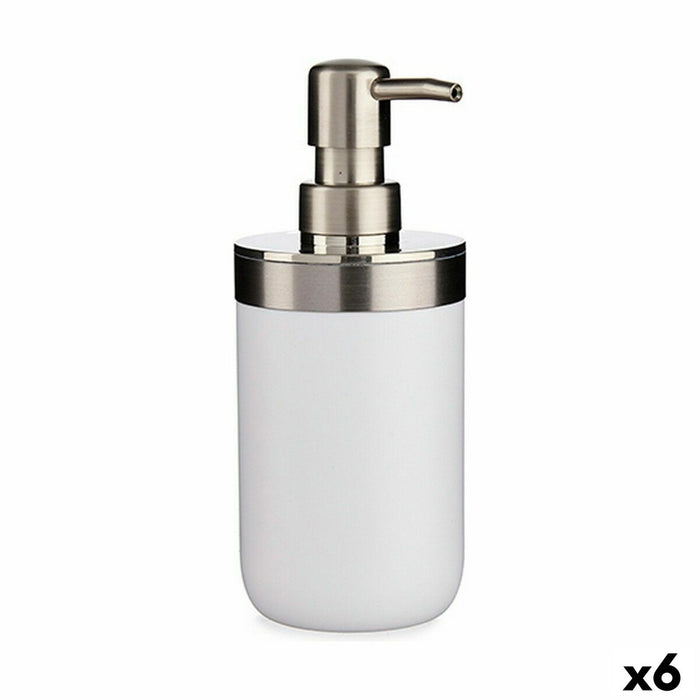Soap Dispenser Berilo White Silver Plastic 350 ml 8 x 17 x 9 cm 9 x 17 x 8 cm (6 Units)